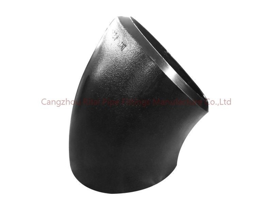 SENIOR 45 de las colocaciones de la tubería de acero de la soldadura de extremo del ANSI ASME B16.9 codo de LR de 90 grados