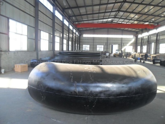Instalaciones de tuberías soldadas con autógena de acero del diámetro grande del codo JIS B2220 XXS del negro de MSS SP44 48&quot; STD